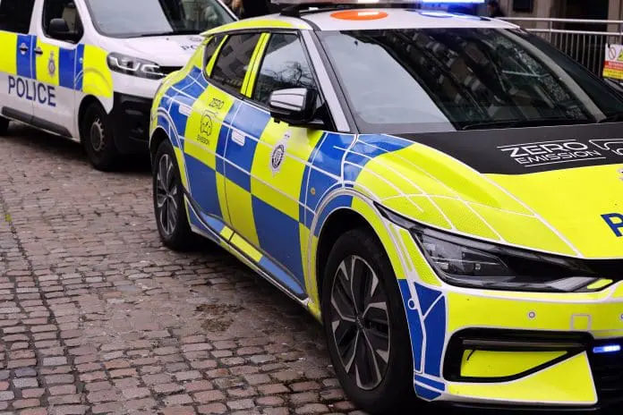 London,,Charring,Cross,,Uk,,24th,February,2024,,Electric,(ev),Police