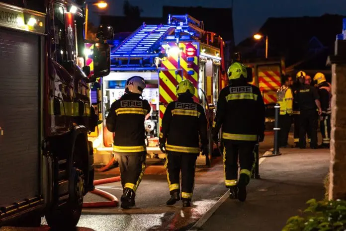 Fire,Brigade,In,Action,Fighting,An,Ambulance,Fire
