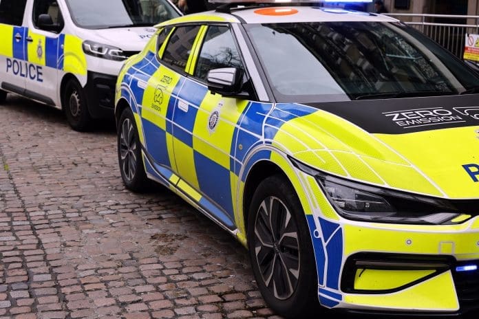 London,,Charring,Cross,,Uk,,24th,February,2024,,Electric,(ev),Police