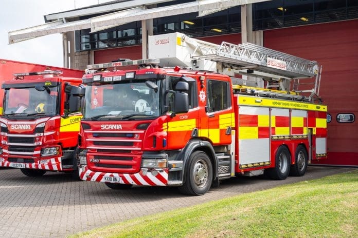 Corby,,England,,Uk,-,August,31,,2024:,Emergency,Fire,Trucks